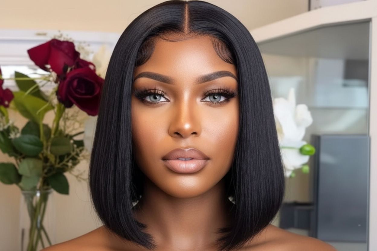 Perruque bob lace fontal 10 Hinches